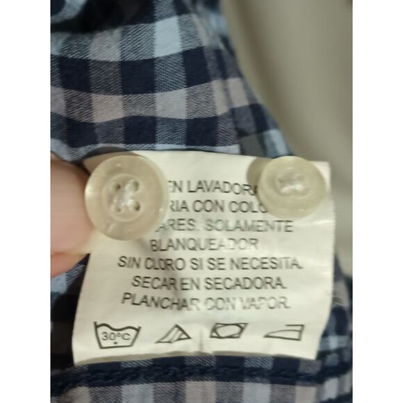 Nat Nast Size M Long Sleeve Blue Check Plaid Button Down Casual Shirt Pocket... - Picture 9 of 9